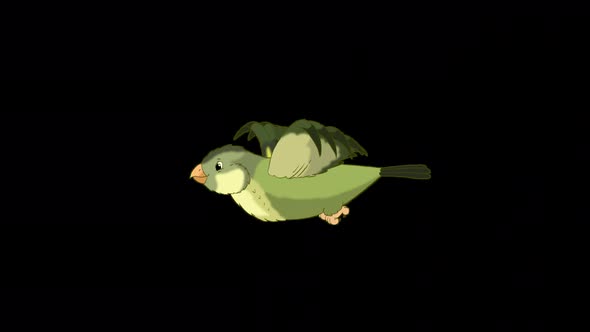 Flying Green forest bird alpha matte 4K
