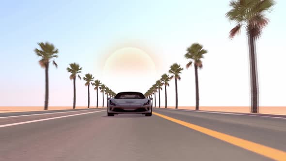 80's Car Sunset Retro Loop alt