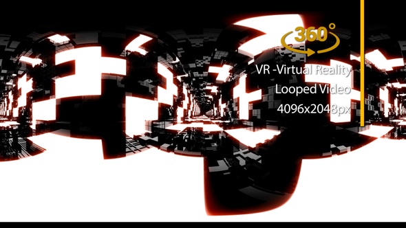 VR 360 Tunnel Geometric Lights 06 Virtual Reality