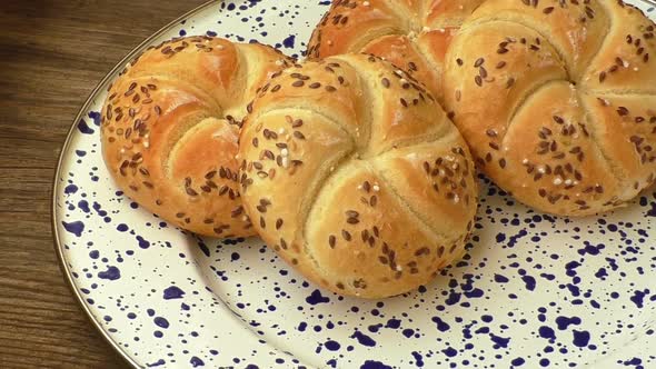 Freshly baked pastry on a plate