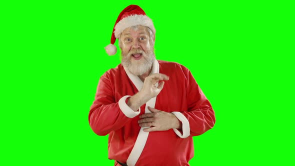 Santa claus using digital screen alt