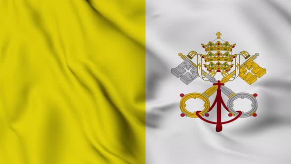 Vatican City flag seamless closeup waving animation