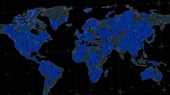 4k Global Hacking. World Map