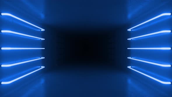 Abstract green room interior with green glowing neon lamps alt