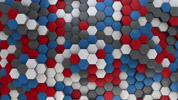 Hexagon Background Abstract American - 4K alt