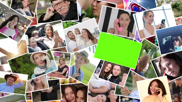 Hundreds of faces of multiracial people. Many multicultural different male and female alt