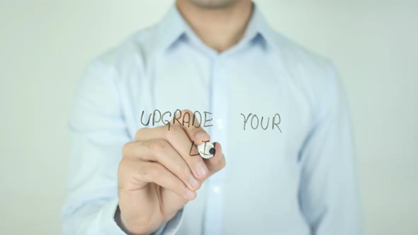 Upgrade Your Life, Writing On Transparent Screen alt