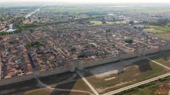 Aerial View of Aigues Mortes in the Camargue France