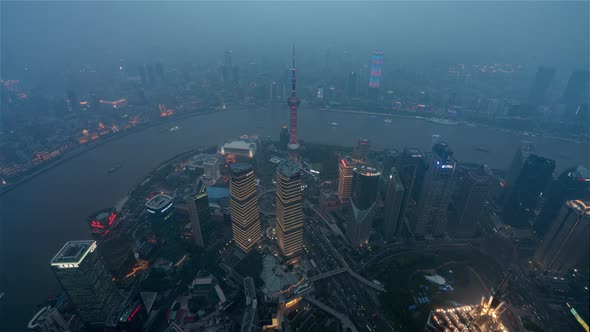 Shangai China Timelapse  Shanghai Dayto Nightfrom Shanghai Tower