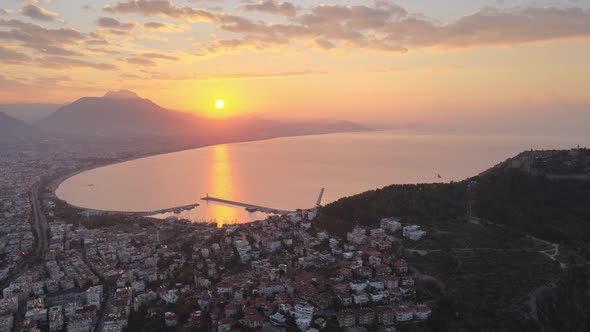 Alanya, Turkey - a Resort Town on the Seashore. Aerial View alt