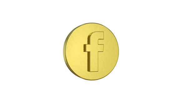 Golden 3D Facebook Icon alt