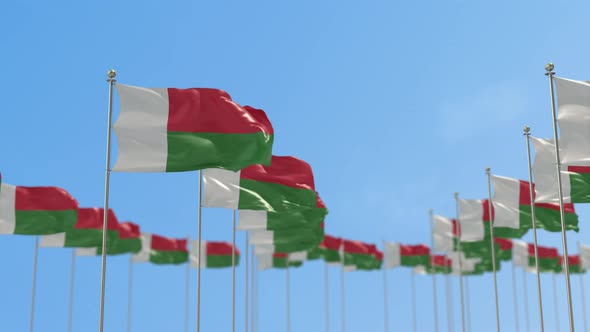 Madagascar Row Of Flags 3D Animation alt