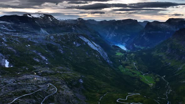 View On Geirangerfjord From Dalsnibba Viewpoint, Norway alt