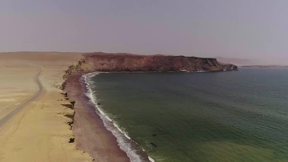 Amazing Drone Footage of Green Waves Tide Multicolored Shoreline Clay Beach