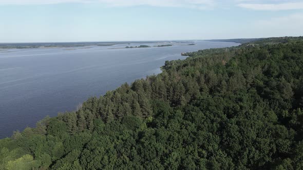 Dnipro River. Aerial View. Landmark of Ukraine alt