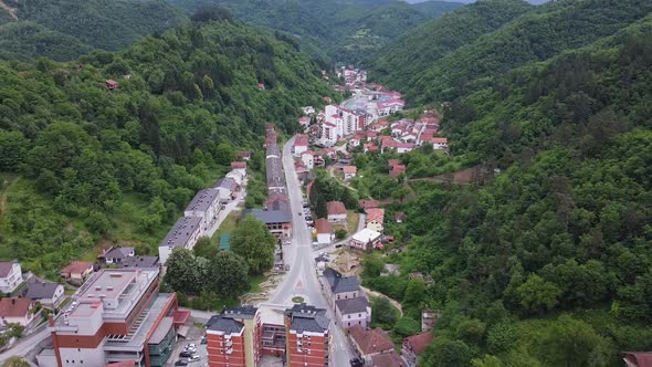 Aerial shot of Srebrenica in Bosnia and Herzegovina - V1 alt
