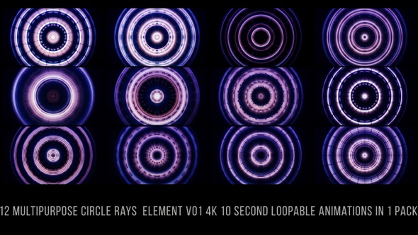 Multipurpose Circle Rays Element Blue V01