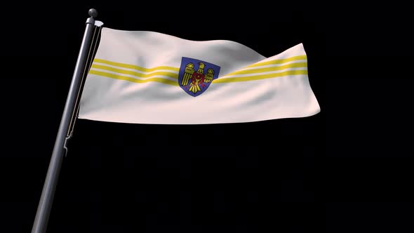 Flag of Chișinău City Moldova With Alpha Channel 4K alt