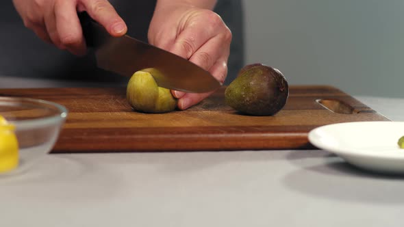 Chef Cuts Ripe Figs