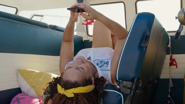 Camper van road trip by the sea alt