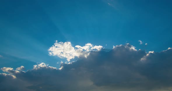  Beautiful Blue Sky on a Sunny Day. Sun Rays