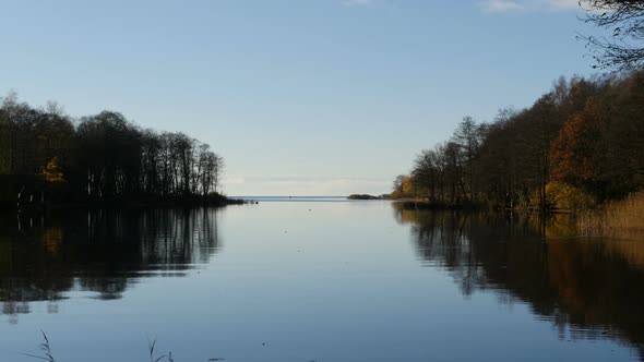 scenic landscape view of the lake