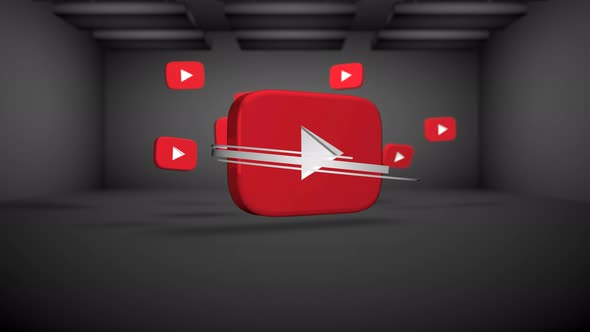 Youtube Logo 3D On Black Background, Motion Graphics | VideoHive