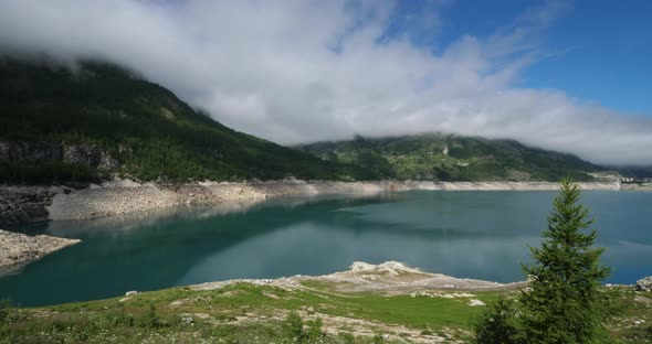 Lake of Tignes, Savoie department, french Alps, France alt