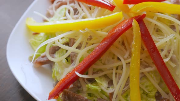 Bell Pepper Meat and Cheese Salad
