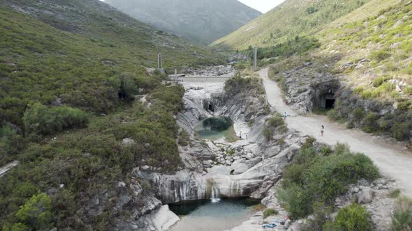 Nature trek trail by the Sete Lagoas, Natural pools of Geres National Park.