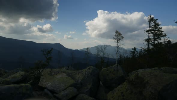 Beautiful sky movement in the mountains