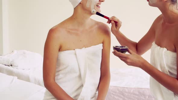 Beautiful Woman Having a Facial Treatment at Spa alt