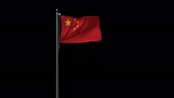 China Flag With Alpha 4K alt