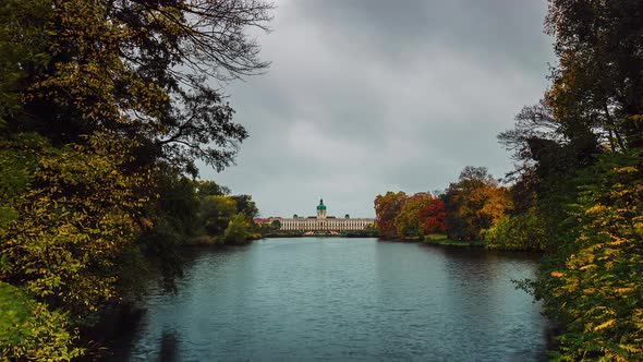 Cloudy Time Lapse of Schloss Charlottenburg (Charlottenburg Palace) in Autumn, Berlin, Germany alt