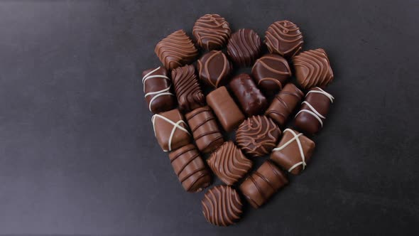 Chocolate Pralines Heart Shaped