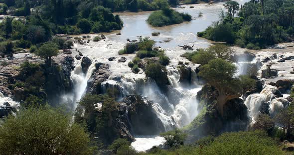 Epupa Falls on the Kunene River in Namibia alt