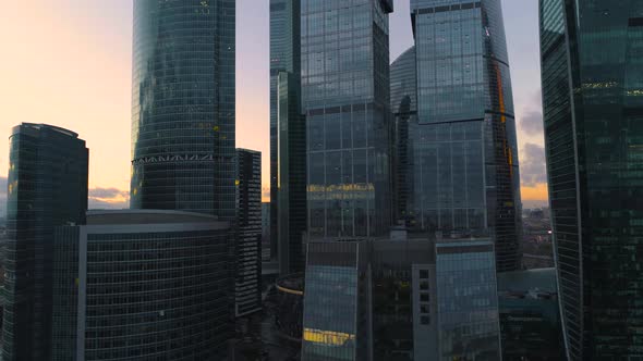 Business Center Moscow City. Aerial, Dron Shoot. alt