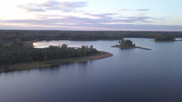 Autumn Landscape At Sunset. Lake Tiosto alt