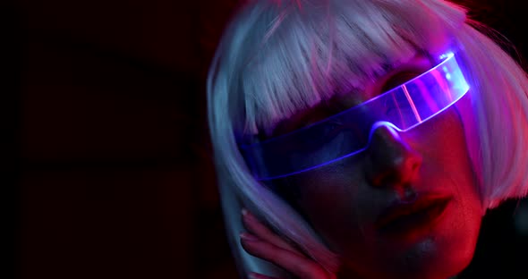 Woman in Neon Glasses alt