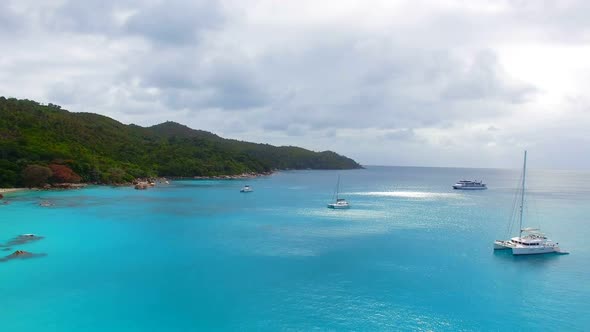 Aerial View Of Yachts In The Indian Ocean 2, Seychelles