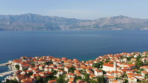 Croatia, Aerial view at the town, Vacation and adventure, Town and sea alt