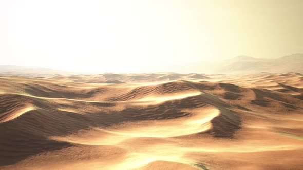 Beautiful Sunset Over Sand Dunes of Sahara Desert in Morocco alt