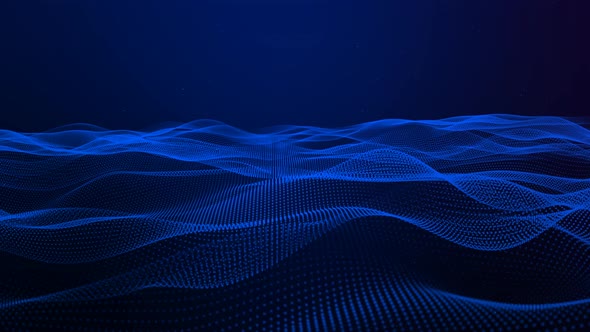 Blue Digital Particle Wave Animation alt