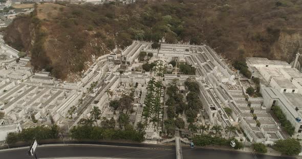 Aerial view cemetery of Guayaquil City in Ecuador alt