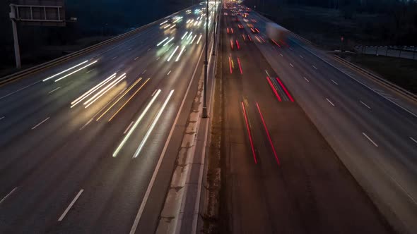 Night view of Highway Cars Traffic