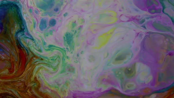 Colorful Chaos Ink Spread In Liquid Paint Turbulence Movement 31