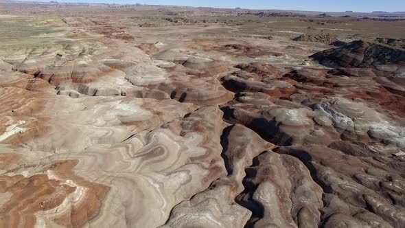 Aerial view high above the Utah desert alt