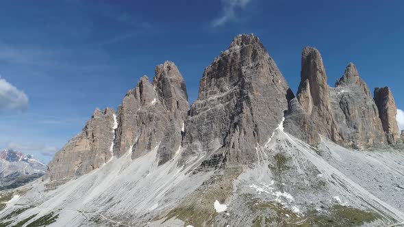 Aerial View of Dolomites Mountains in Italy