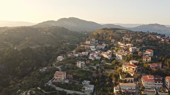 Aerial view of ancient Calabrian village alt