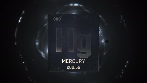 Mercury As Element 80 Of The Periodic Table Info Graphic On Silver Background